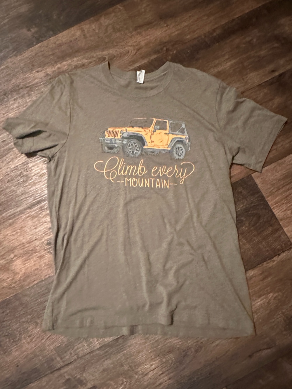 Anna Grace Olive Green Tee with Yellow Jeep Graphic